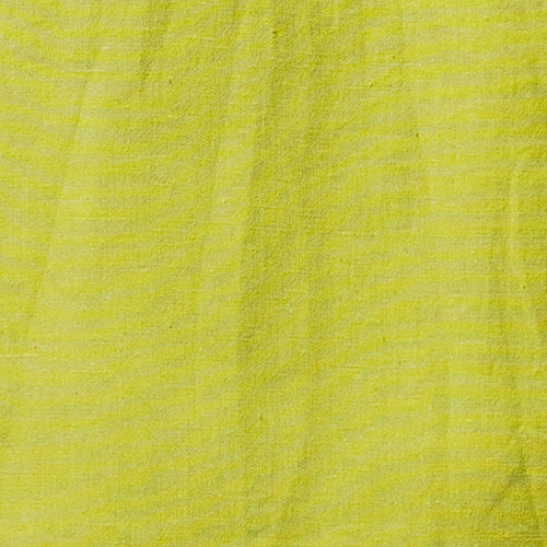 Close-up of breathable linen fabric in pistachio green with subtle texture and weave details.